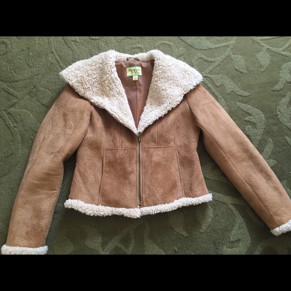 Faux suede tan coat